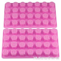 Mujiang 28-cavity Emoji Emoticon Cake Moulds Smiley Silicone Candy Baking Chocolate Molds Pack of 2 - B072J4HSW3